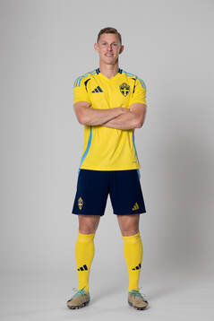 Emil Krafth of the Swedish national football team poses for