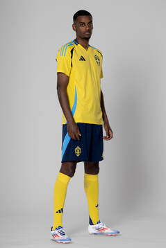 Alexander Isak of the Swedish national football team poses