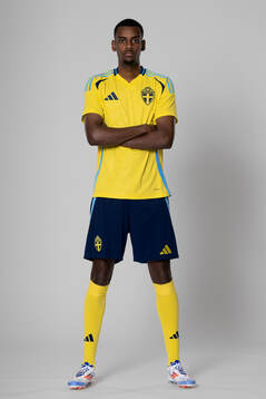 Alexander Isak of the Swedish national football team poses