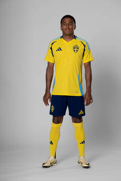 Niclas Eliasson of the Swedish national football team poses