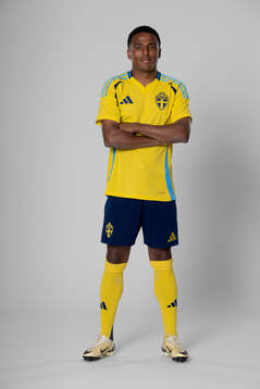 Niclas Eliasson of the Swedish national football team poses