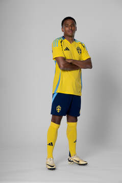 Niclas Eliasson of the Swedish national football team poses