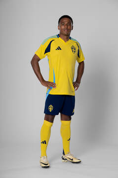 Niclas Eliasson of the Swedish national football team poses
