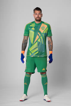 Goalkeeper Kristoffer Nordfeldt of the Swedish national