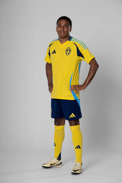 Niclas Eliasson of the Swedish national football team poses