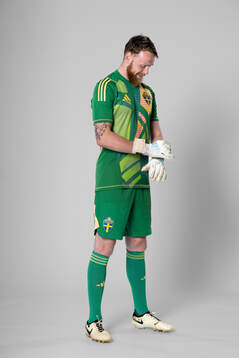 Goalkeeper Viktor Johansson of the Swedish national