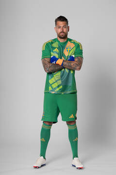 Goalkeeper Kristoffer Nordfeldt of the Swedish national