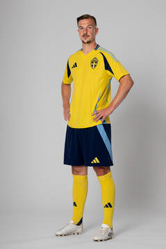 Simon Olsson of the Swedish national football team poses