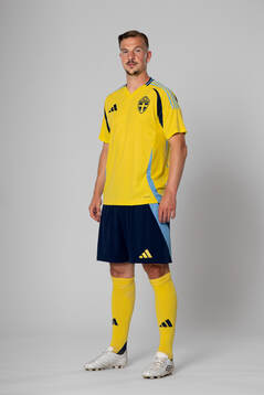 Simon Olsson of the Swedish national football team poses