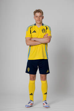 Daniel Svensson of the Swedish national football team poses