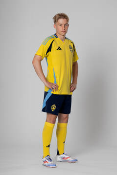 Daniel Svensson of the Swedish national football team poses