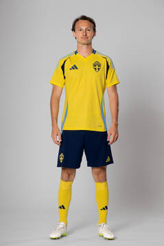 Hjalmar Ekdal of the Swedish national football team poses