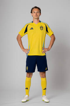 Hjalmar Ekdal of the Swedish national football team poses