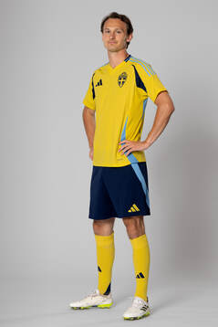 Hjalmar Ekdal of the Swedish national football team poses