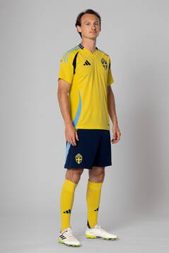Hjalmar Ekdal of the Swedish national football team poses