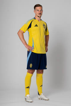 Simon Olsson of the Swedish national football team poses