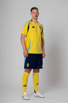 Simon Olsson of the Swedish national football team poses