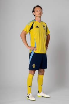 Hjalmar Ekdal of the Swedish national football team poses