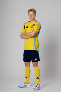 Daniel Svensson of the Swedish national football team poses