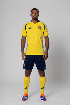 Isak Hien of the Swedish national football team poses for a