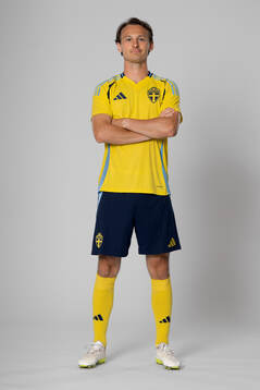 Hjalmar Ekdal of the Swedish national football team poses