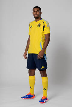 Isak Hien of the Swedish national football team poses for a
