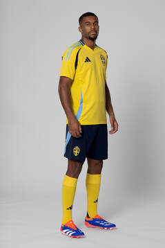 Isak Hien of the Swedish national football team poses for a