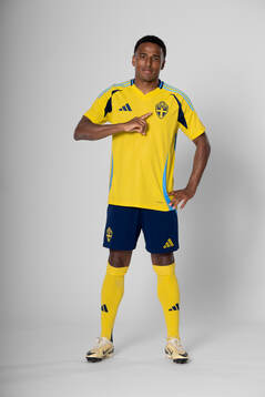 Niclas Eliasson of the Swedish national football team poses