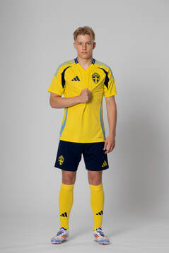 Daniel Svensson of the Swedish national football team poses
