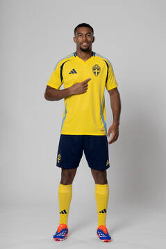 Isak Hien of the Swedish national football team poses for a