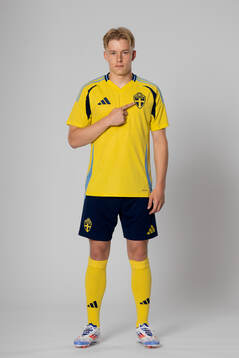 Daniel Svensson of the Swedish national football team poses