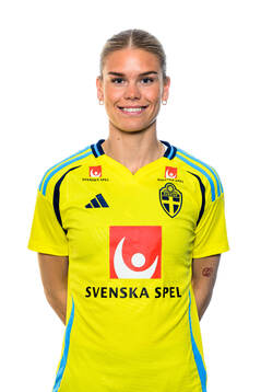 My Cato of the Swedish women's national football team poses