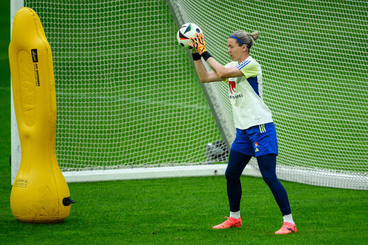 goalkeeper Jennifer Falk of the Swedish women's national
