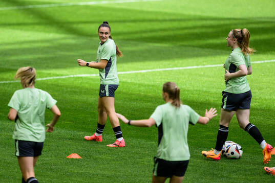 Players of Ireland at a training session