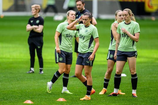 Players of Ireland at a training session