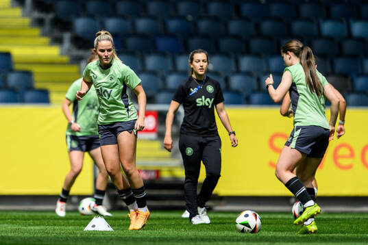 Players of Ireland at a training session