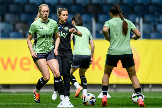 Players of Ireland at a training session