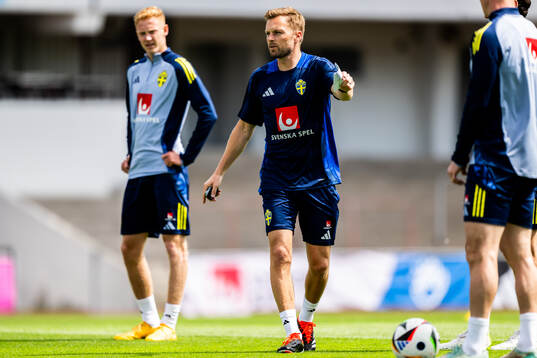 Assistant coach Sebastian Larsson of the Swedish men's