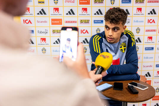 Yasin Ayari of the Swedish national football team at a