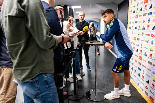Yasin Ayari of the Swedish national football team at a