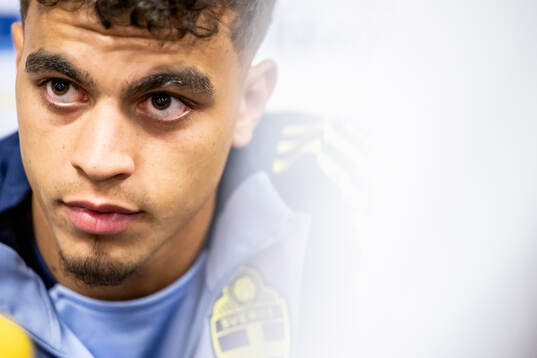 Yasin Ayari of the Swedish national football team at a