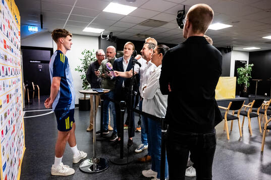 Williot Swedberg of the Swedish national football team at a