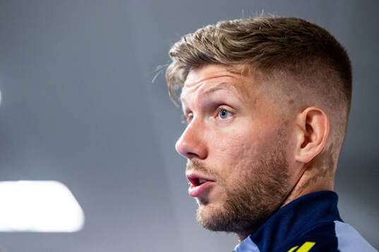 Anton Salétros of the Swedish national football team at a