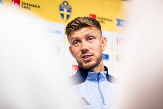 Anton Salétros of the Swedish national football team at a