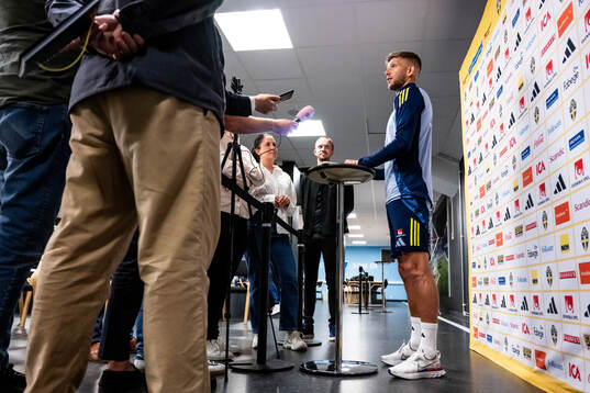 Anton Salétros of the Swedish national football team at a
