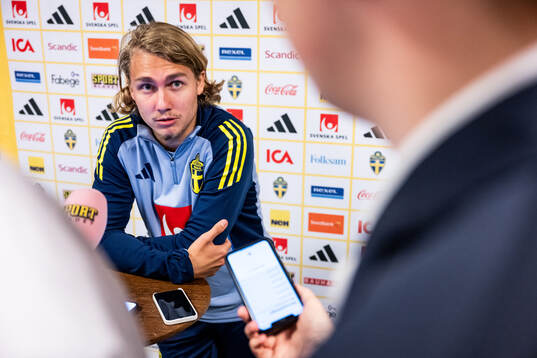 Sebastian Nanasi of the Swedish national football team at a