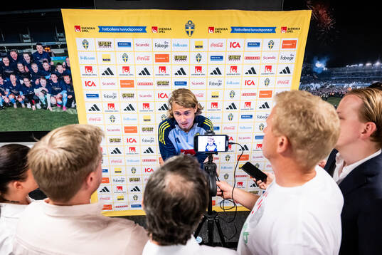 Sebastian Nanasi of the Swedish national football team at a