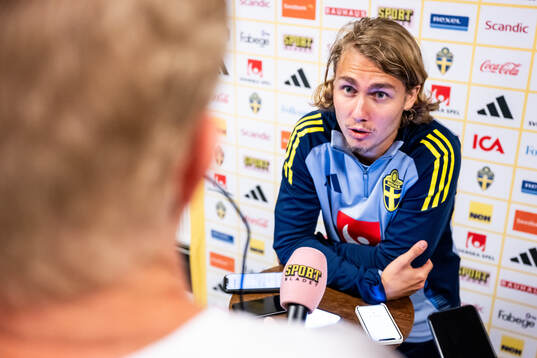 Sebastian Nanasi of the Swedish national football team at a