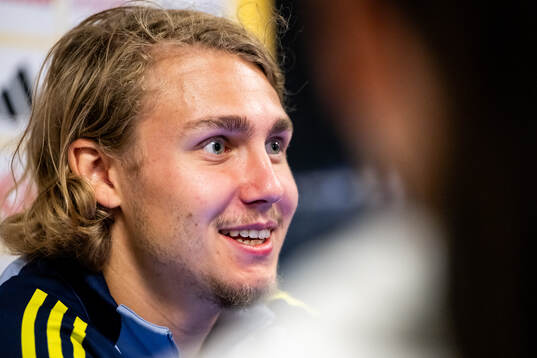 Sebastian Nanasi of the Swedish national football team at a