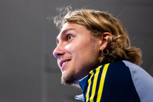Sebastian Nanasi of the Swedish national football team at a